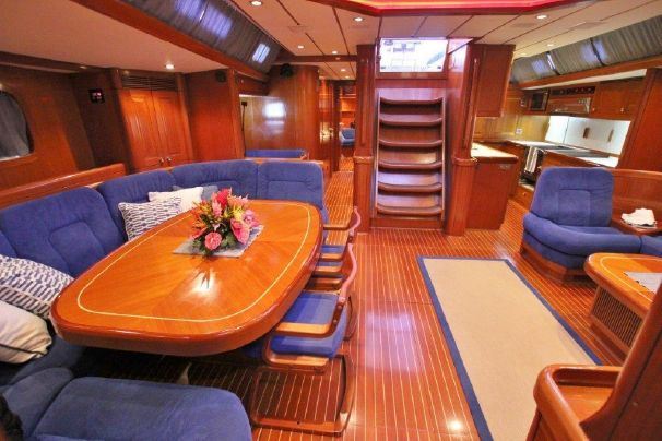 Swan 77 - CYGNUS MONTANUS II - Easy and convenient access from the saloon to the galley, deck level via the companionway as well as the owners cabin aft