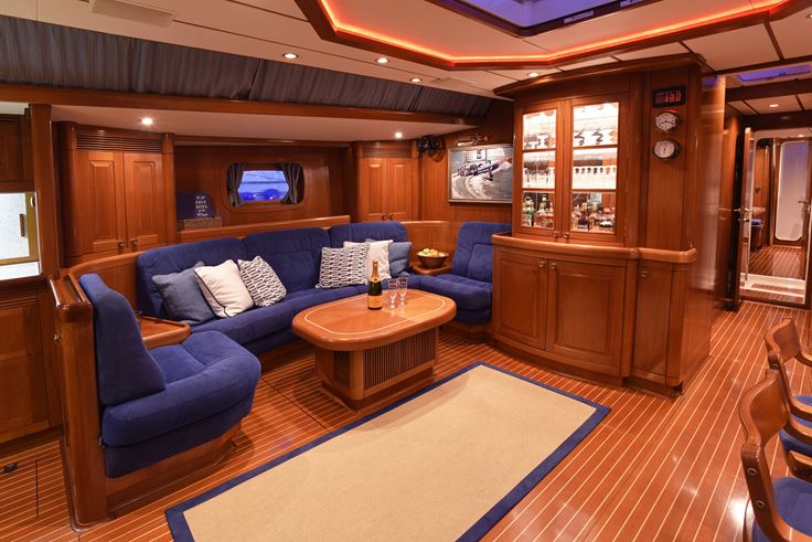 Swan 77 - CYGNUS MONTANUS II - There is cozy and informal lounging port side of the saloon for more intimate moments