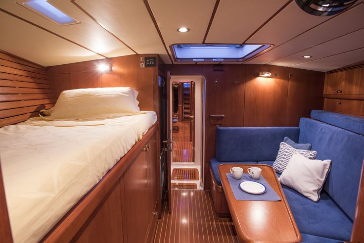 Swan 77 - CYGNUS MONTANUS II - The generous crew space forward is finished to the same high level as the remainder of the yacht